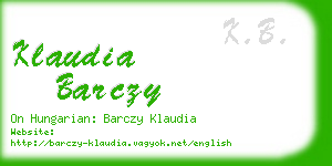 klaudia barczy business card